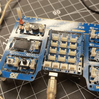 We were first introduced to the Arduino Sensor Kit for our first demo. We connected to the laptop and followed the live demo from Steve. I learned that Arduino can be attached to the sensor board to test different things.