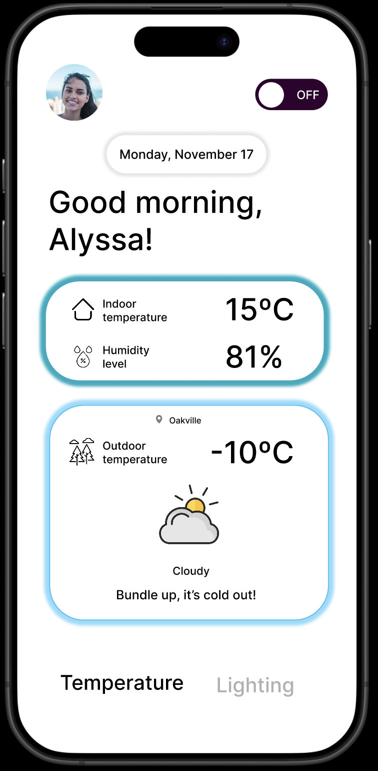 Activity 1 testing confirmed that the indoor temperature module updates correctly and the border color responds to the temperature range as intended.