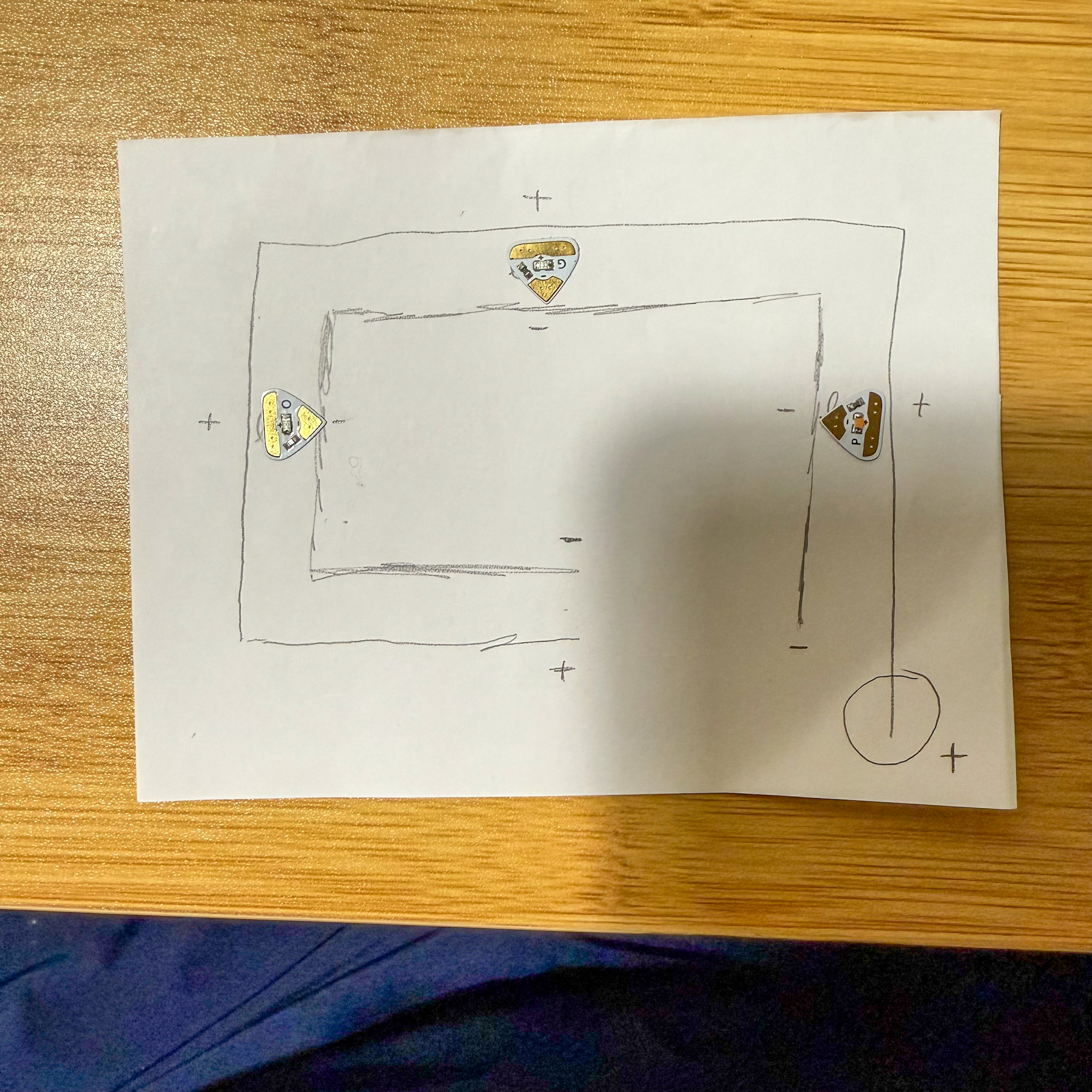 Placing the LED light stickers in the right position.